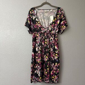 Land's End Floral Deep V Spring and Summer  Mini Dress